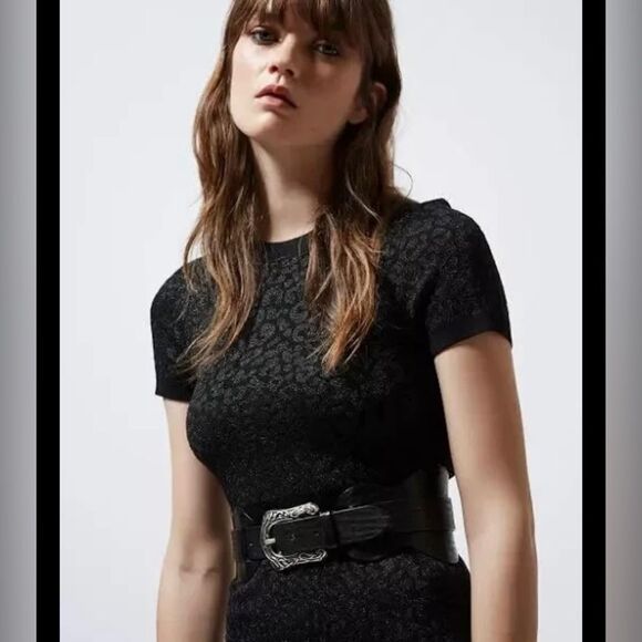 The Kooples Jacquard Leopard-Print Midi Dress Retail $425 - Picture 1 of 7